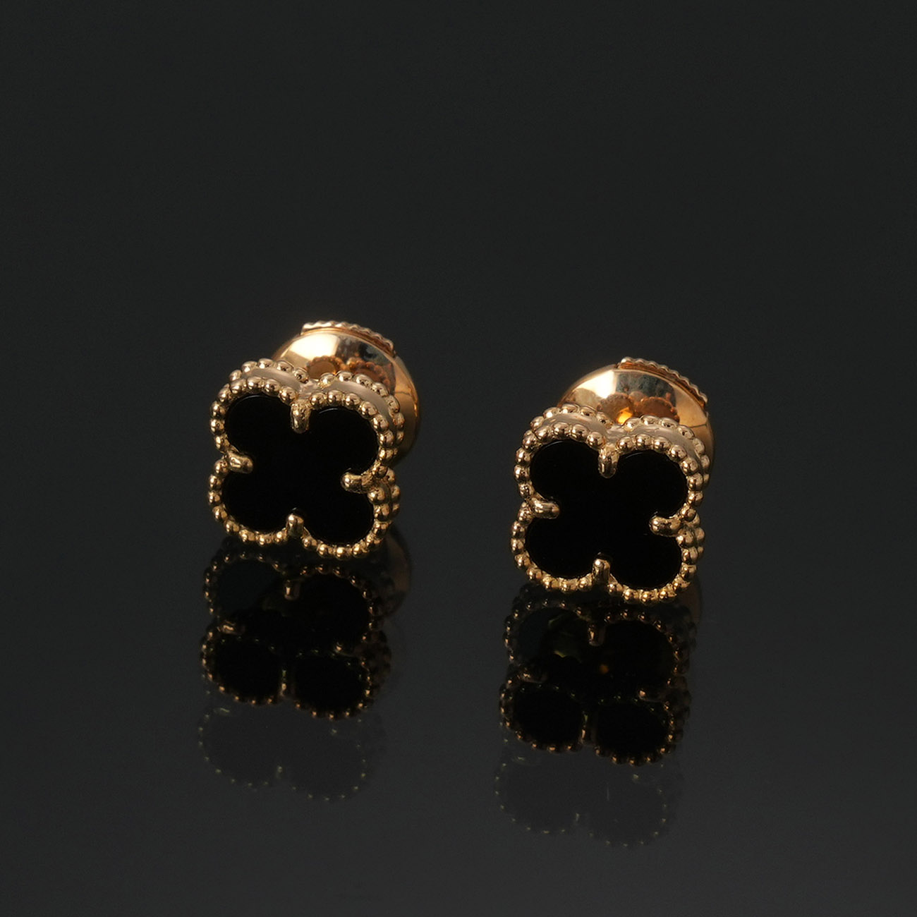 VAN CLEEF & ARPELS(USED)반클리프 스윗 알함브라 이어링 오닉스